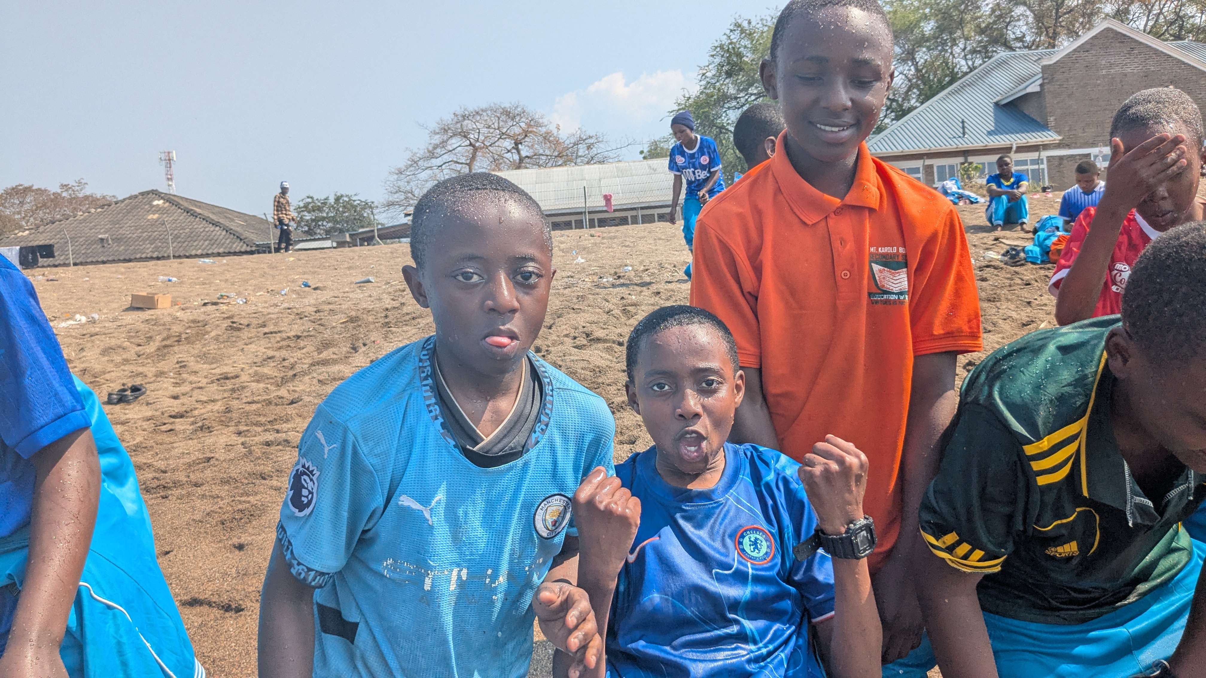 Boys enjoying the beautiful Lake Nyassa beach